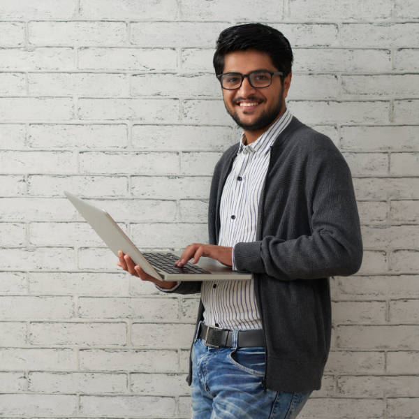 Professional working on a laptop